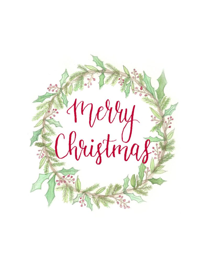 13 Free Watercolor Christmas Printables | Wall Art, Cards, & Gift Tags ...